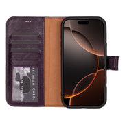 Genuine Leather Detachable  iphone 16 Case