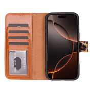 Genuine Leather Detachable  iphone 16 Case