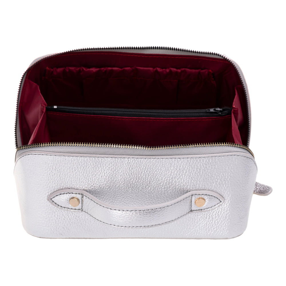 Ella Genuine Leather Cosmetic Bag - Luxury Toiletry Bag for Women & Men