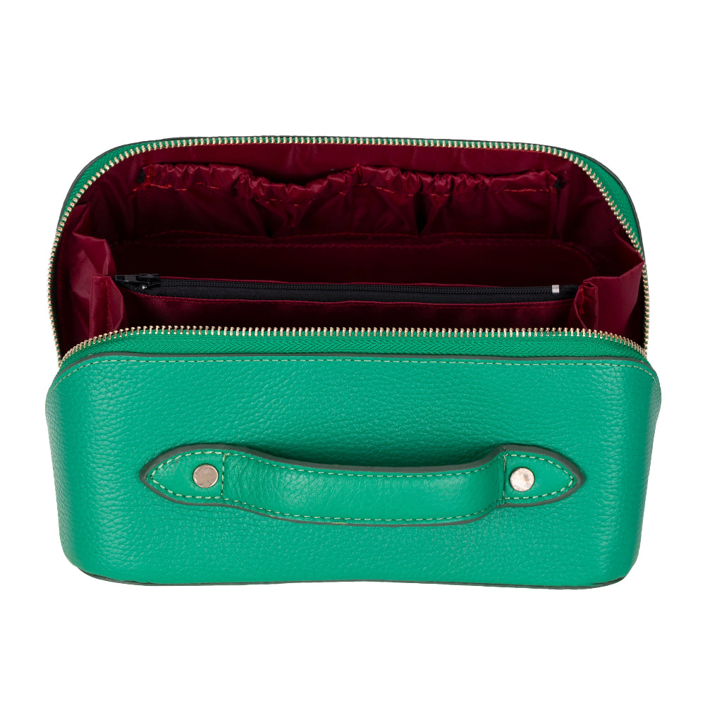 Ella Genuine Leather Cosmetic Bag - Luxury Toiletry Bag for Women & Men