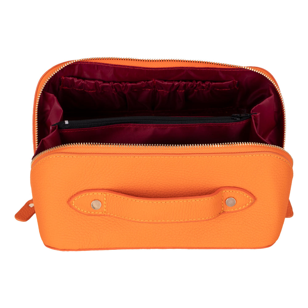 Ella Genuine Leather Cosmetic Bag - Luxury Toiletry Bag for Women & Men