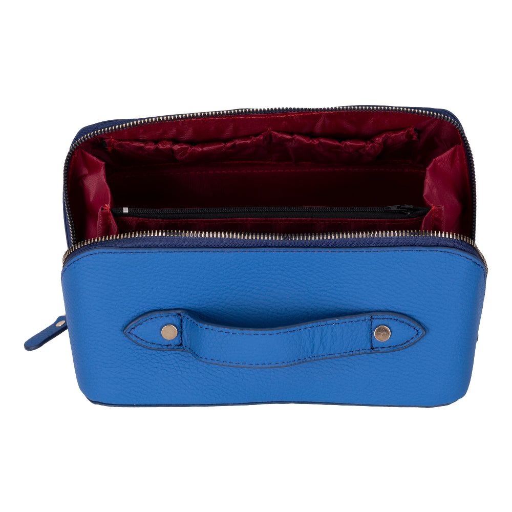 Ella Genuine Leather Cosmetic Bag - Luxury Toiletry Bag for Women & Men