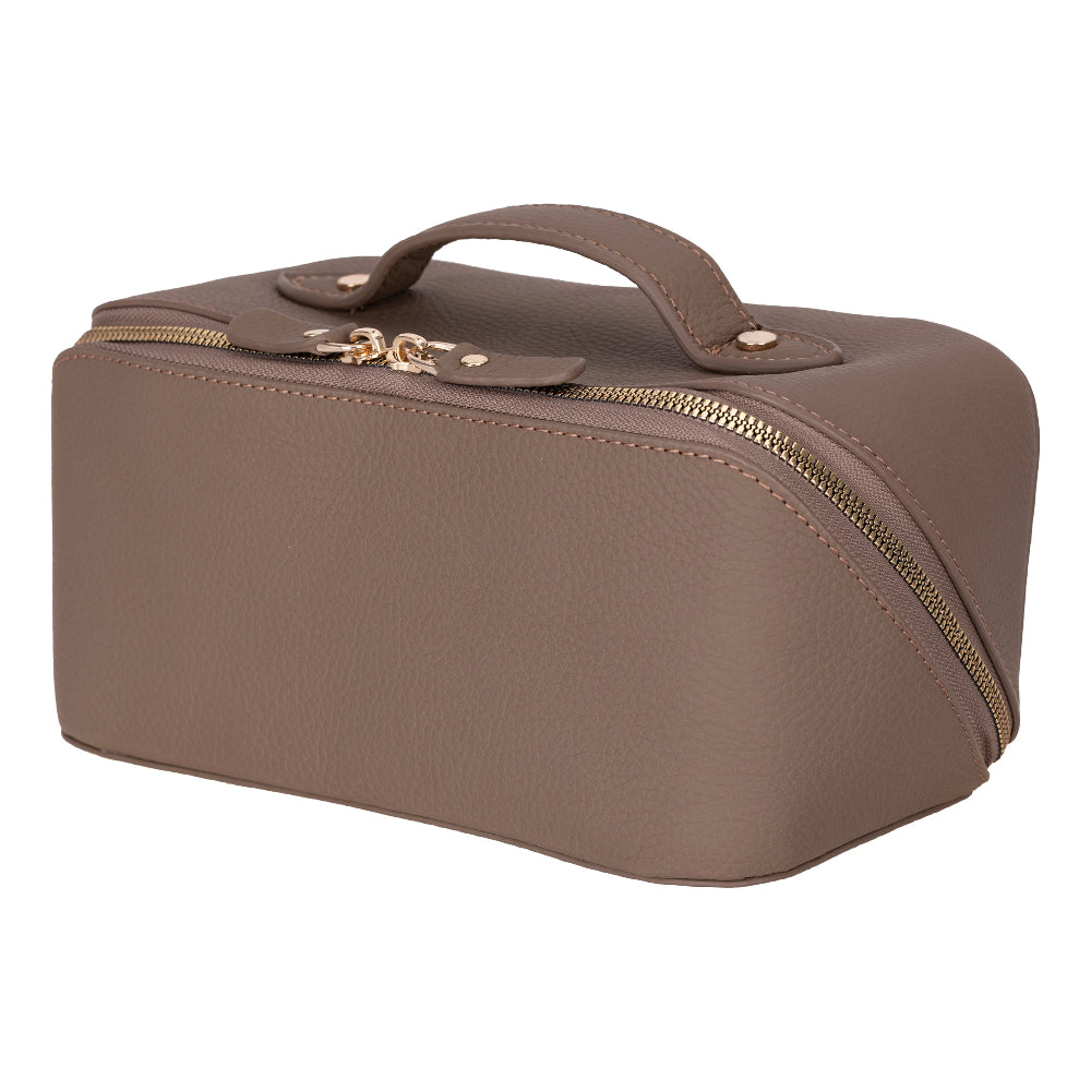 Ella Genuine Leather Cosmetic Bag - Luxury Toiletry Bag for Women & Men