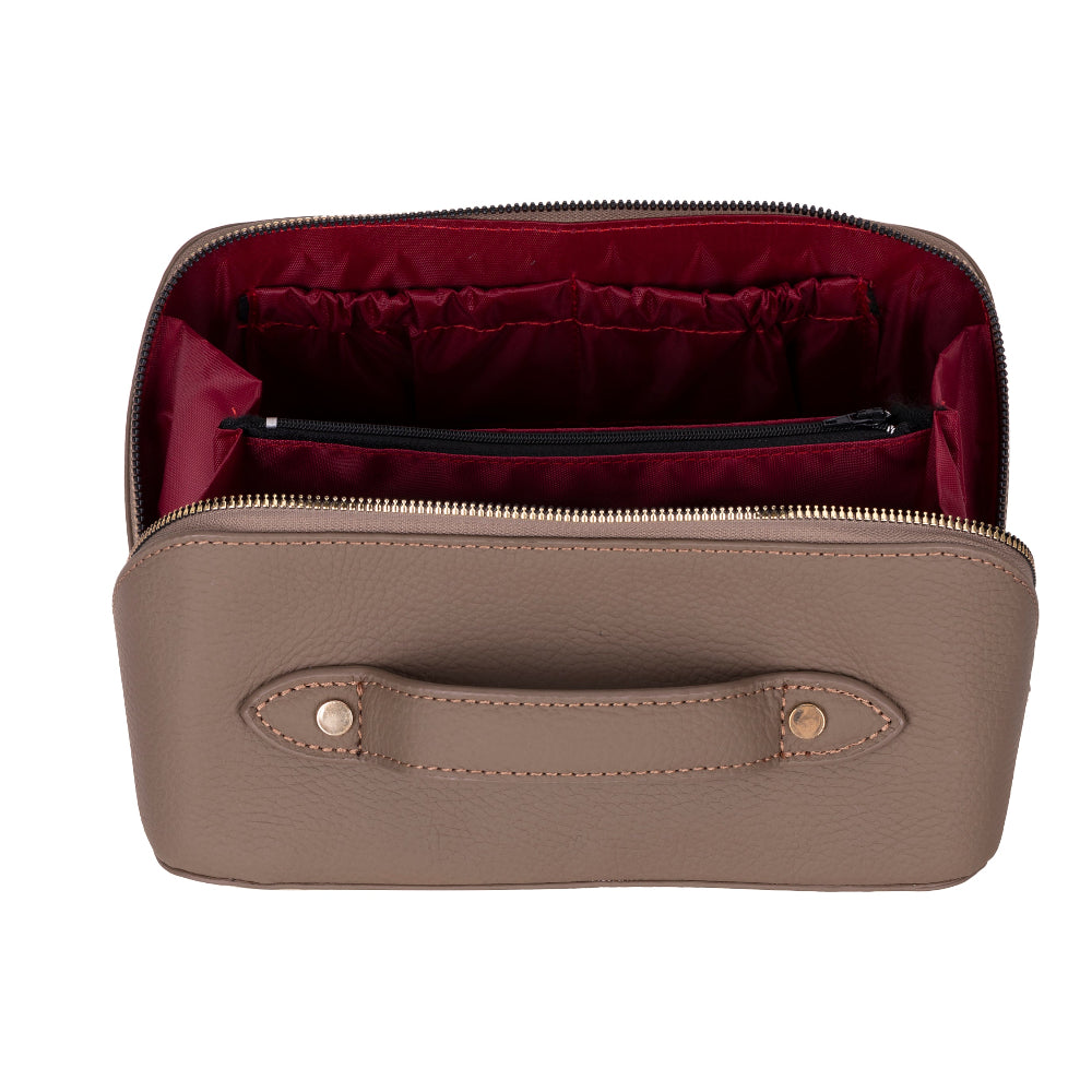 Ella Genuine Leather Cosmetic Bag - Luxury Toiletry Bag for Women & Men