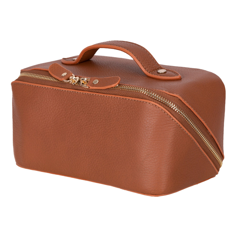 Ella Genuine Leather Cosmetic Bag - Luxury Toiletry Bag for Women & Men