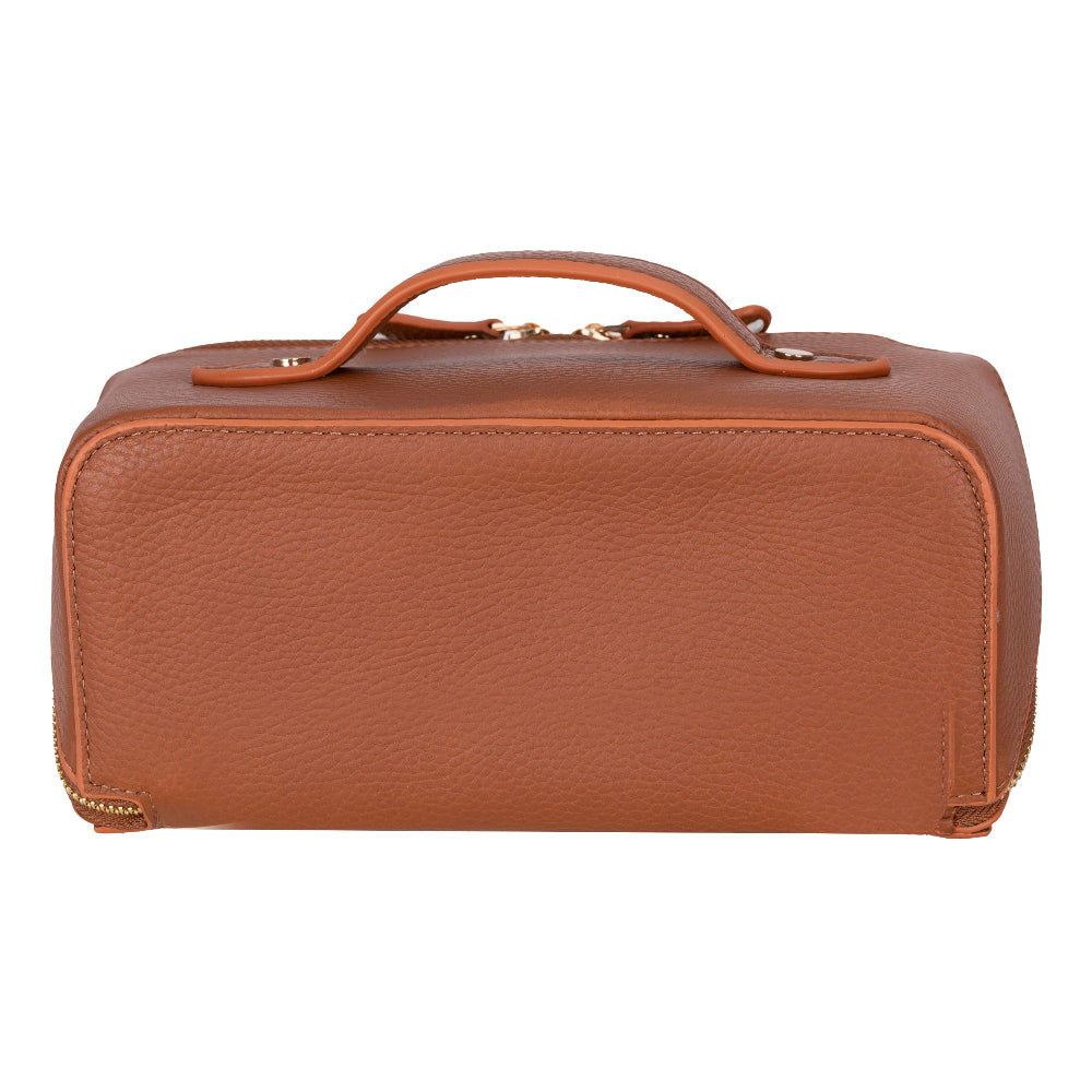 Ella Genuine Leather Cosmetic Bag - Luxury Toiletry Bag for Women & Men
