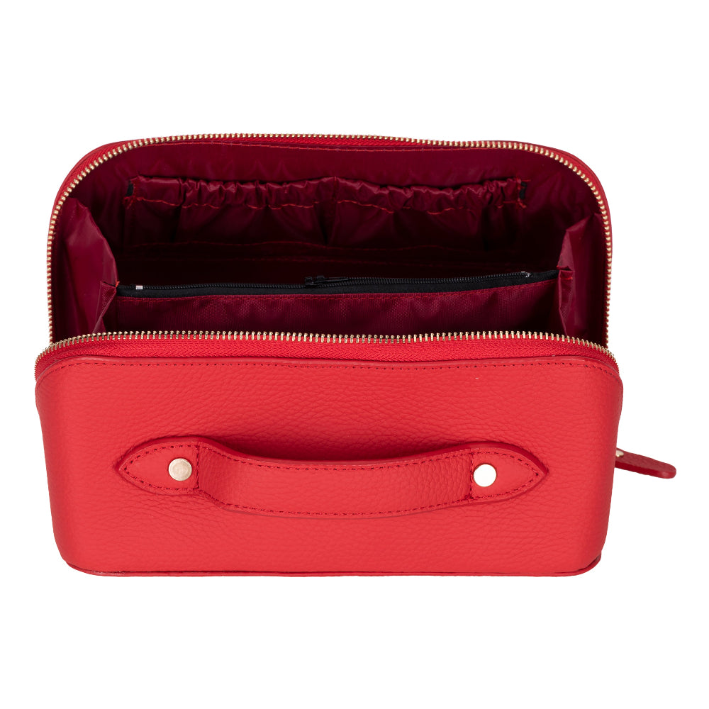 Ella Genuine Leather Cosmetic Bag - Luxury Toiletry Bag for Women & Men