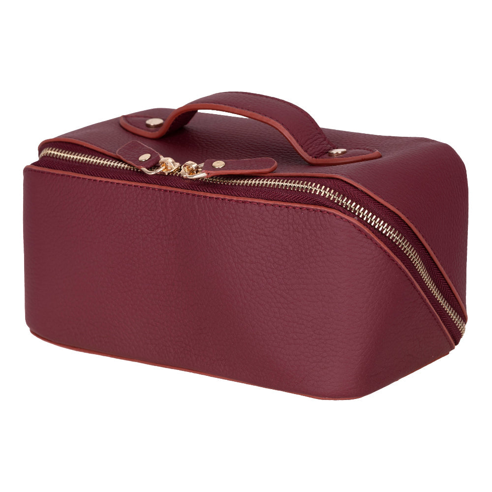 Ella Genuine Leather Cosmetic Bag - Luxury Toiletry Bag for Women & Men