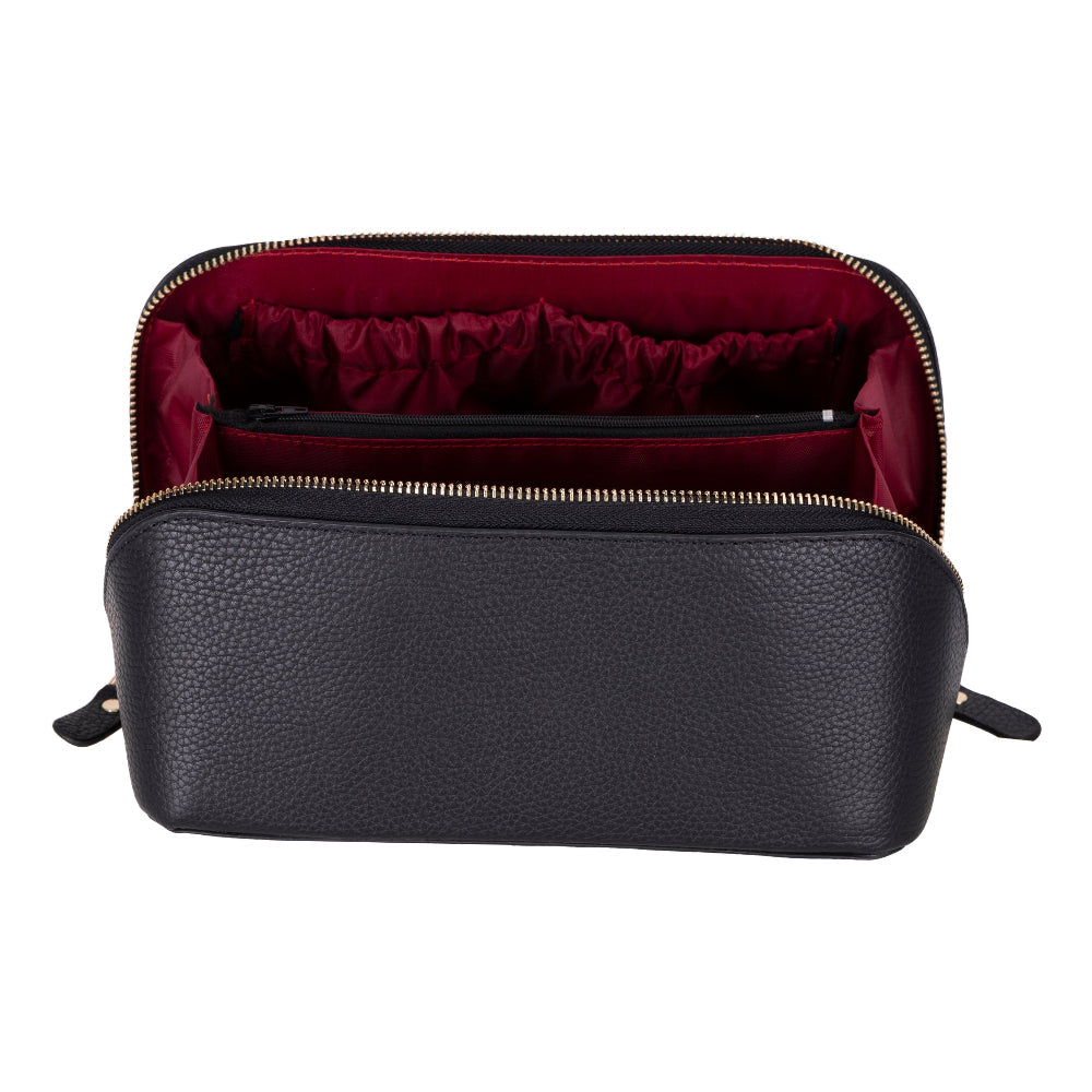 Ella Genuine Leather Cosmetic Bag - Luxury Toiletry Bag for Women & Men