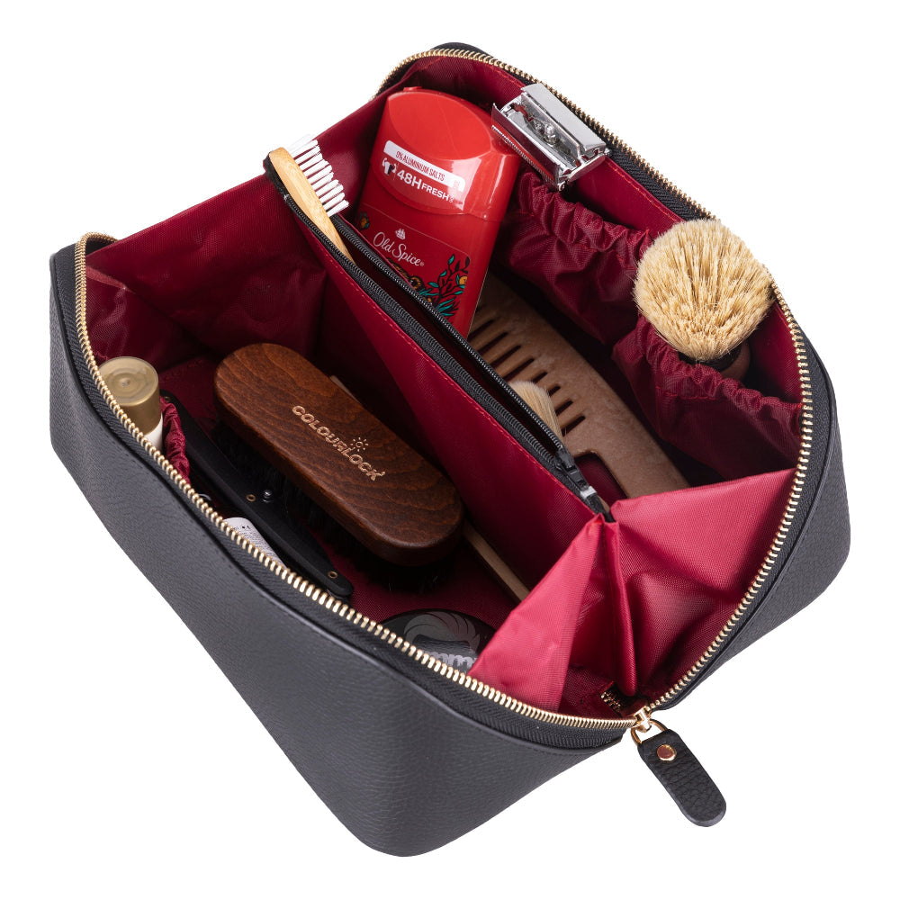 Ella Genuine Leather Cosmetic Bag - Luxury Toiletry Bag for Women & Men