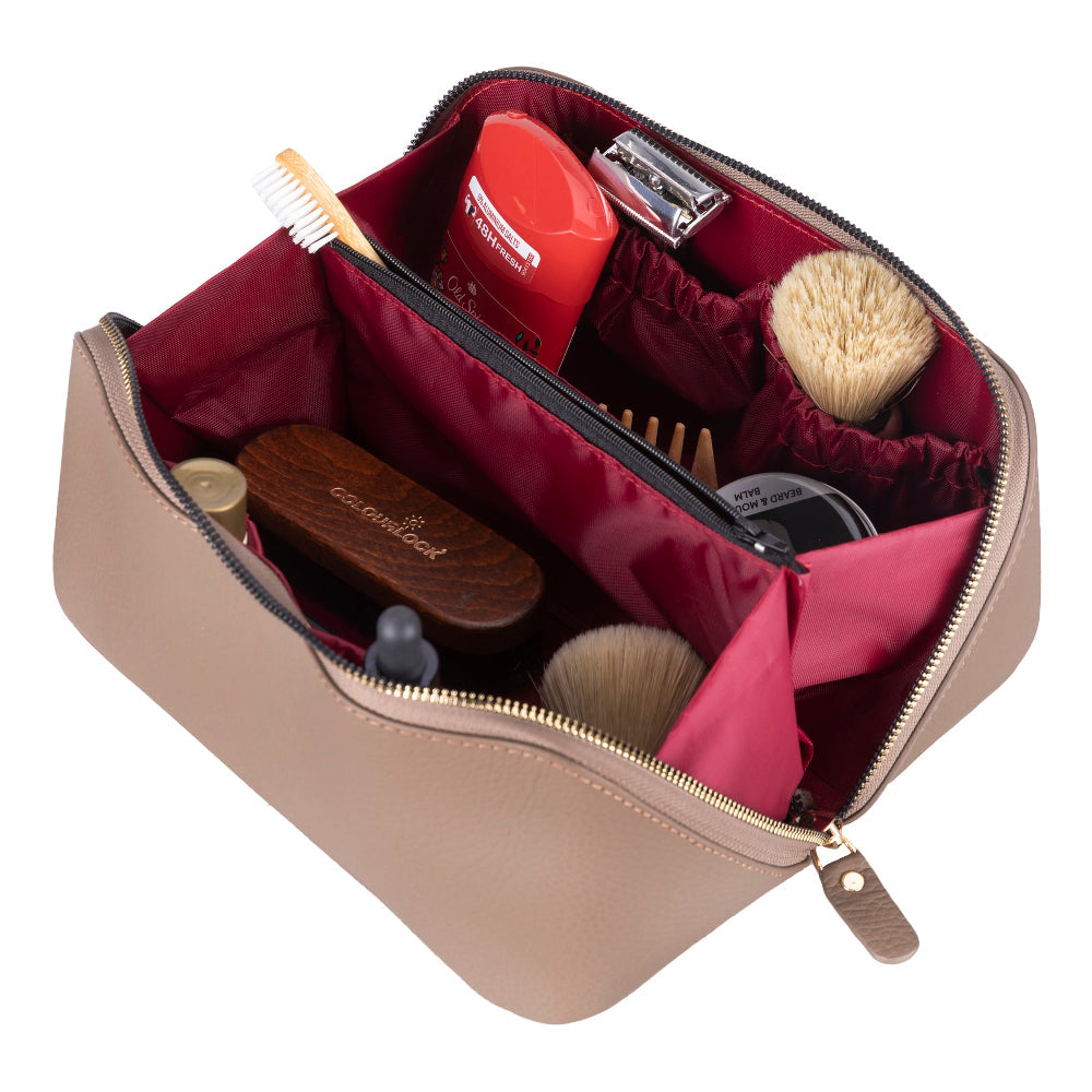 Ella Genuine Leather Cosmetic Bag - Luxury Toiletry Bag for Women & Men