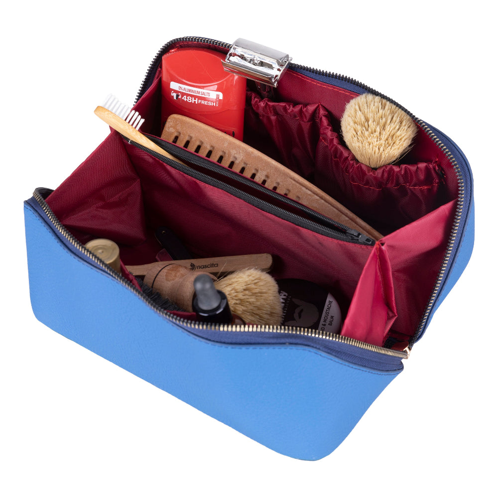 Ella Genuine Leather Cosmetic Bag - Luxury Toiletry Bag for Women & Men