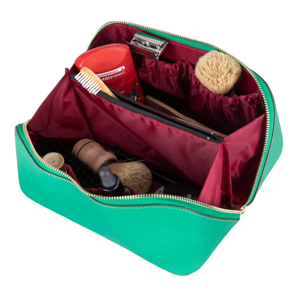 Ella Genuine Leather Cosmetic Bag - Luxury Toiletry Bag for Women & Men