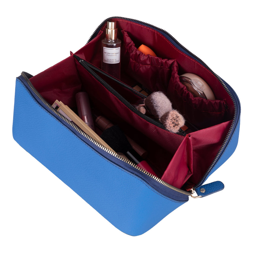 Ella Genuine Leather Cosmetic Bag - Luxury Toiletry Bag for Women & Men