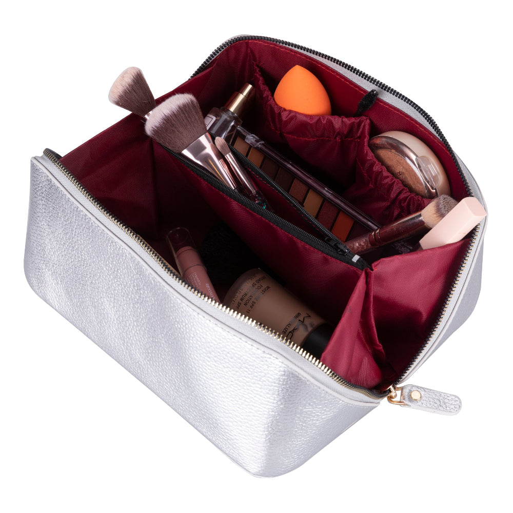 Ella Genuine Leather Cosmetic Bag - Luxury Toiletry Bag for Women & Men