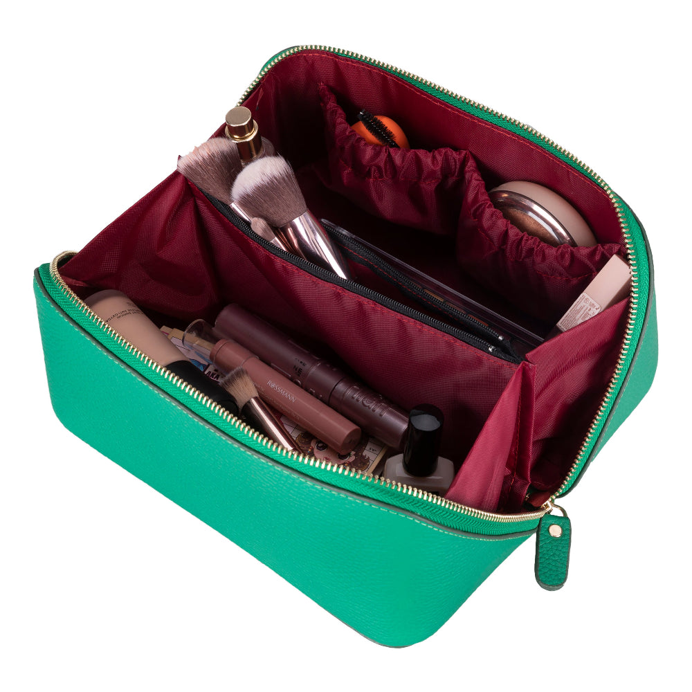 Ella Genuine Leather Cosmetic Bag - Luxury Toiletry Bag for Women & Men