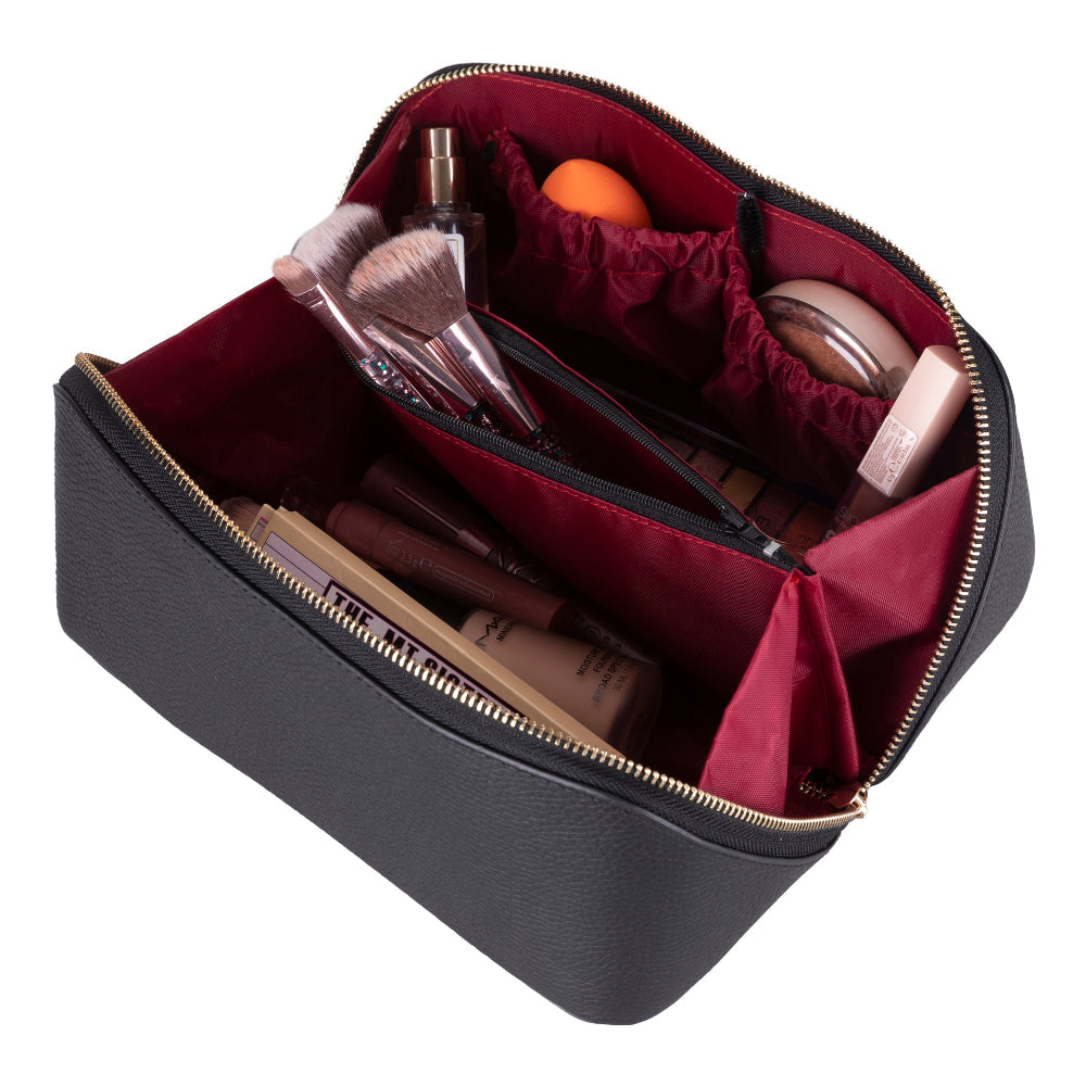 Ella Genuine Leather Cosmetic Bag - Luxury Toiletry Bag for Women & Men