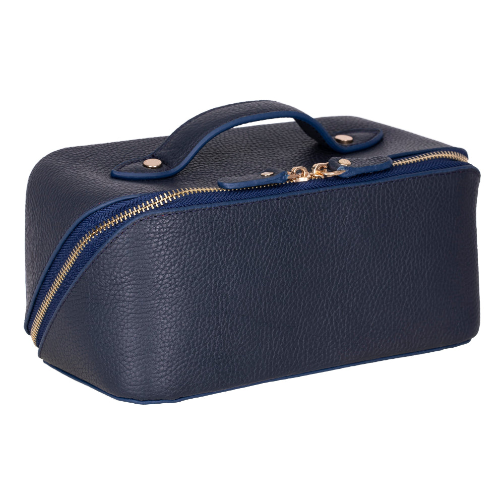 Ella Genuine Leather Cosmetic Bag - Luxury Toiletry Bag for Women & Men