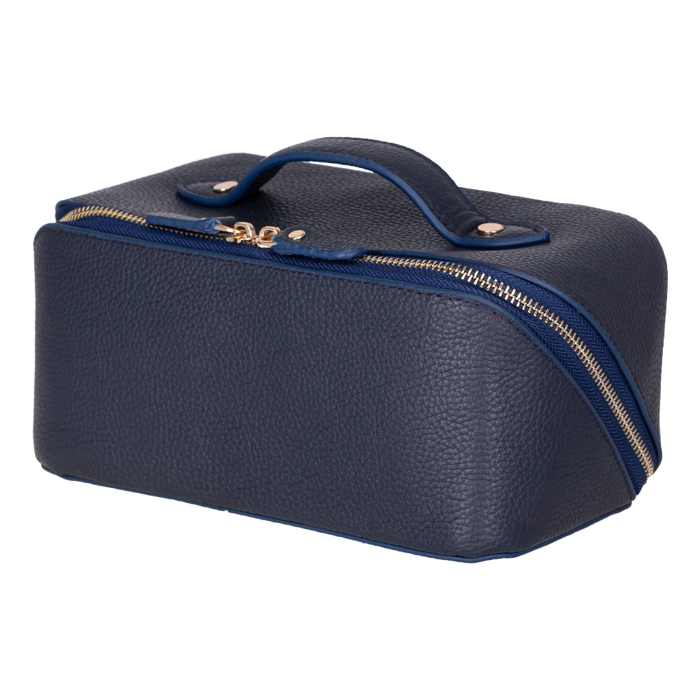 Ella Genuine Leather Cosmetic Bag - Luxury Toiletry Bag for Women & Men