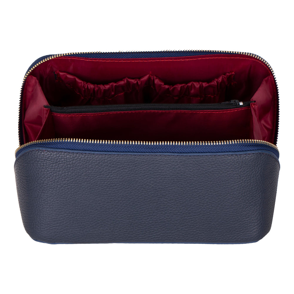 Ella Genuine Leather Cosmetic Bag - Luxury Toiletry Bag for Women & Men