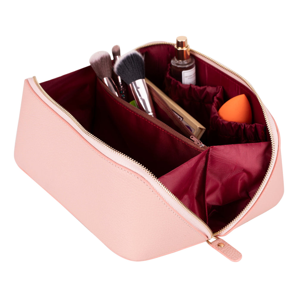 Ella Genuine Leather Cosmetic Bag - Luxury Toiletry Bag for Women & Men