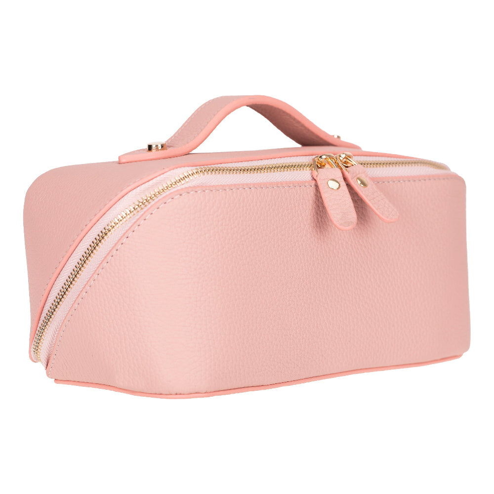 Ella Genuine Leather Cosmetic Bag - Luxury Toiletry Bag for Women & Men