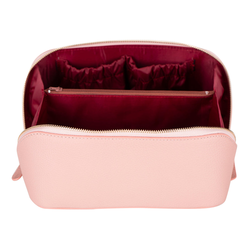 Ella Genuine Leather Cosmetic Bag - Luxury Toiletry Bag for Women & Men