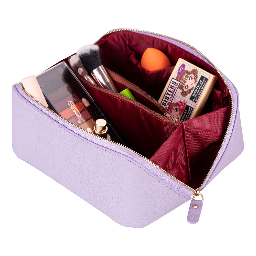 Ella Genuine Leather Cosmetic Bag - Luxury Toiletry Bag for Women & Men