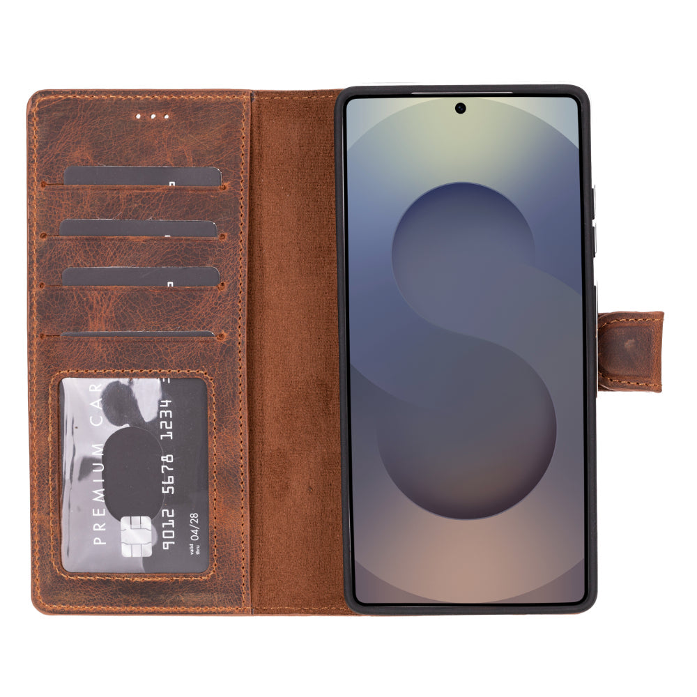 Magische abnehmbare Leder-Brieftaschenhülle für Samsung Galaxy S25 Ultra