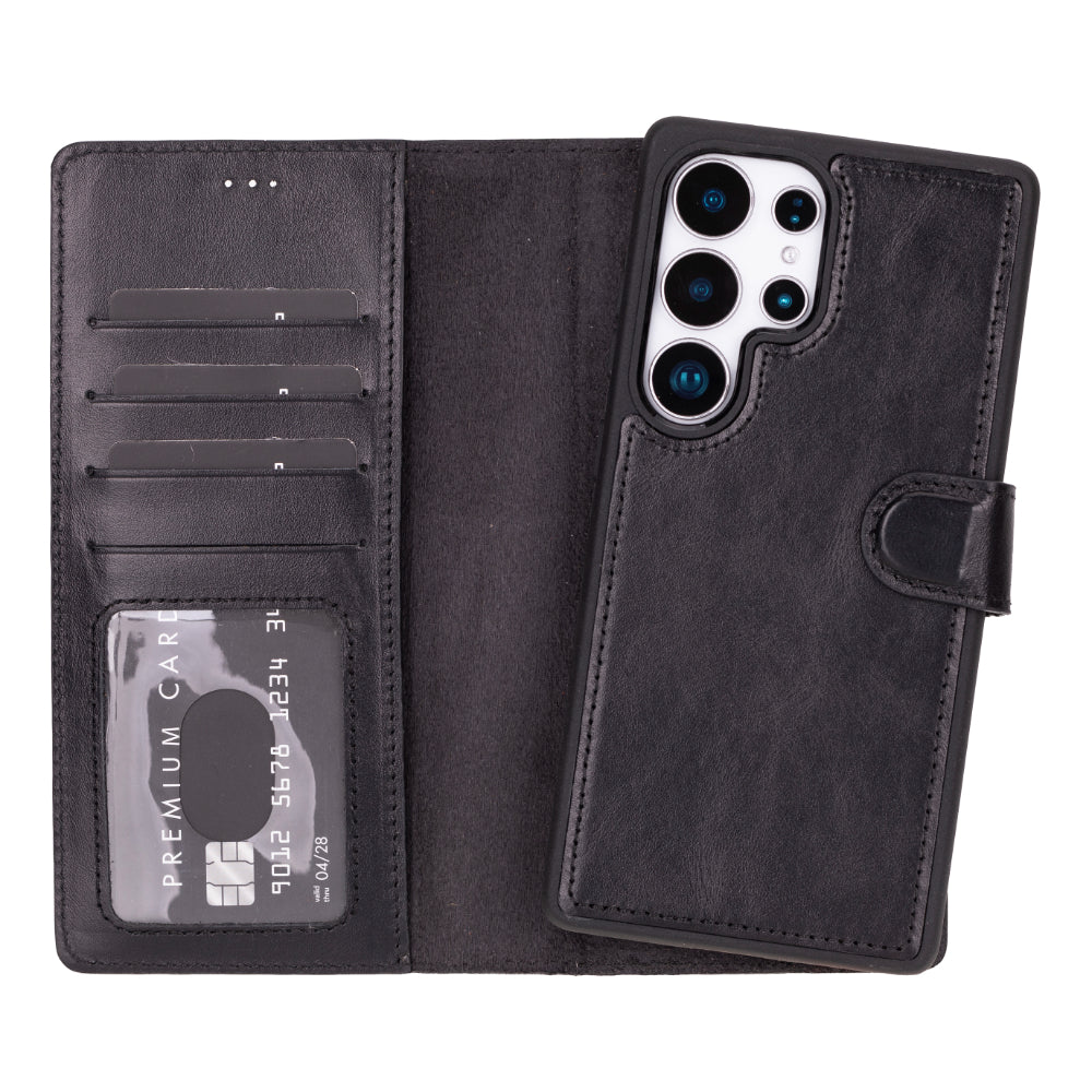 Magische abnehmbare Leder-Brieftaschenhülle für Samsung Galaxy S25 Ultra