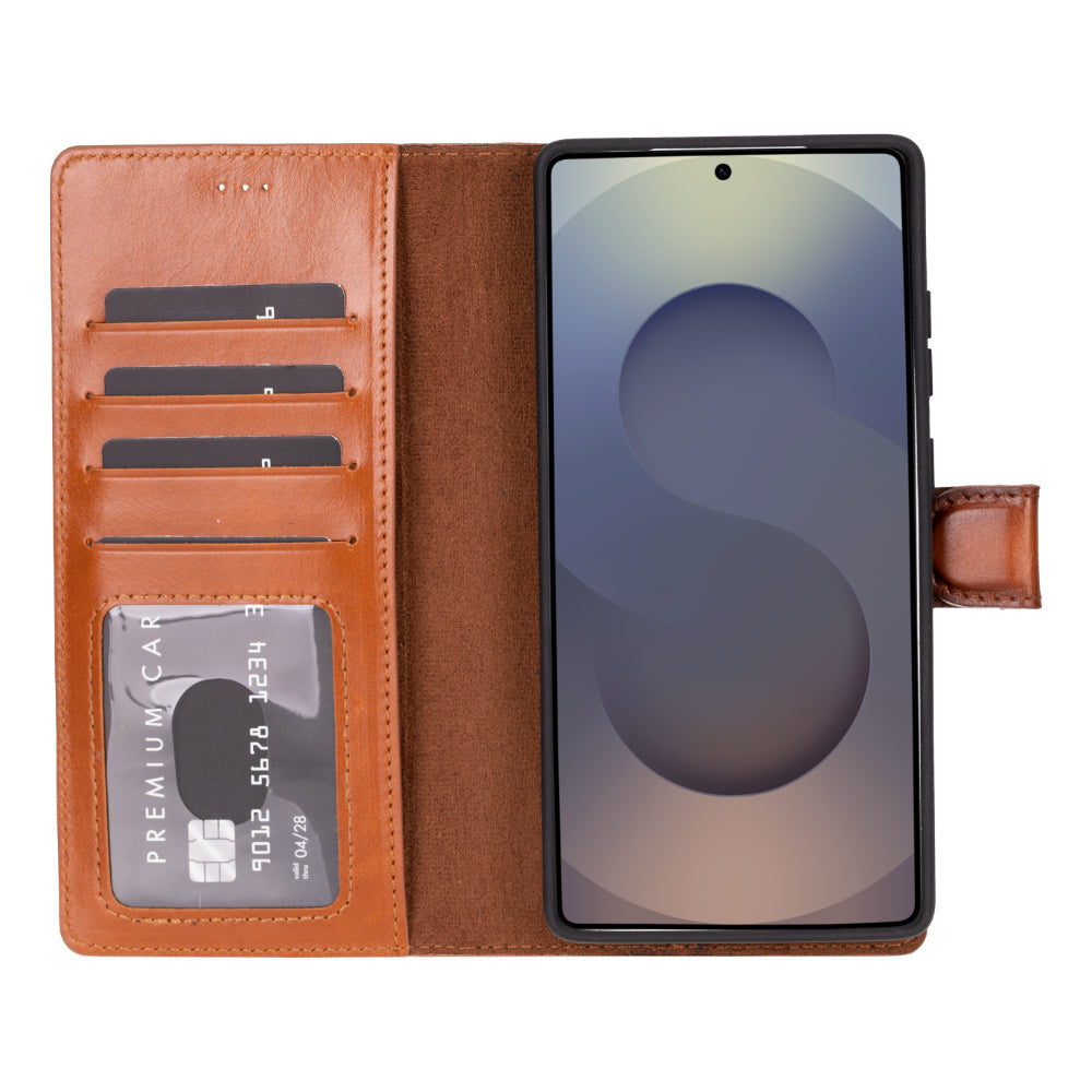 Magische abnehmbare Leder-Brieftaschenhülle für Samsung Galaxy S25 Ultra