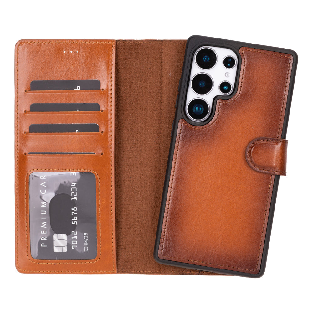 Magische abnehmbare Leder-Brieftaschenhülle für Samsung Galaxy S25 Ultra