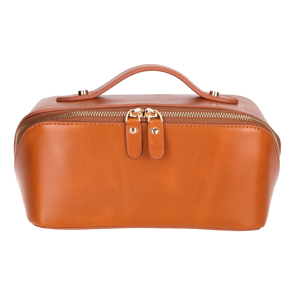 Ella Genuine Leather Cosmetic Bag - Luxury Toiletry Bag for Women & Men