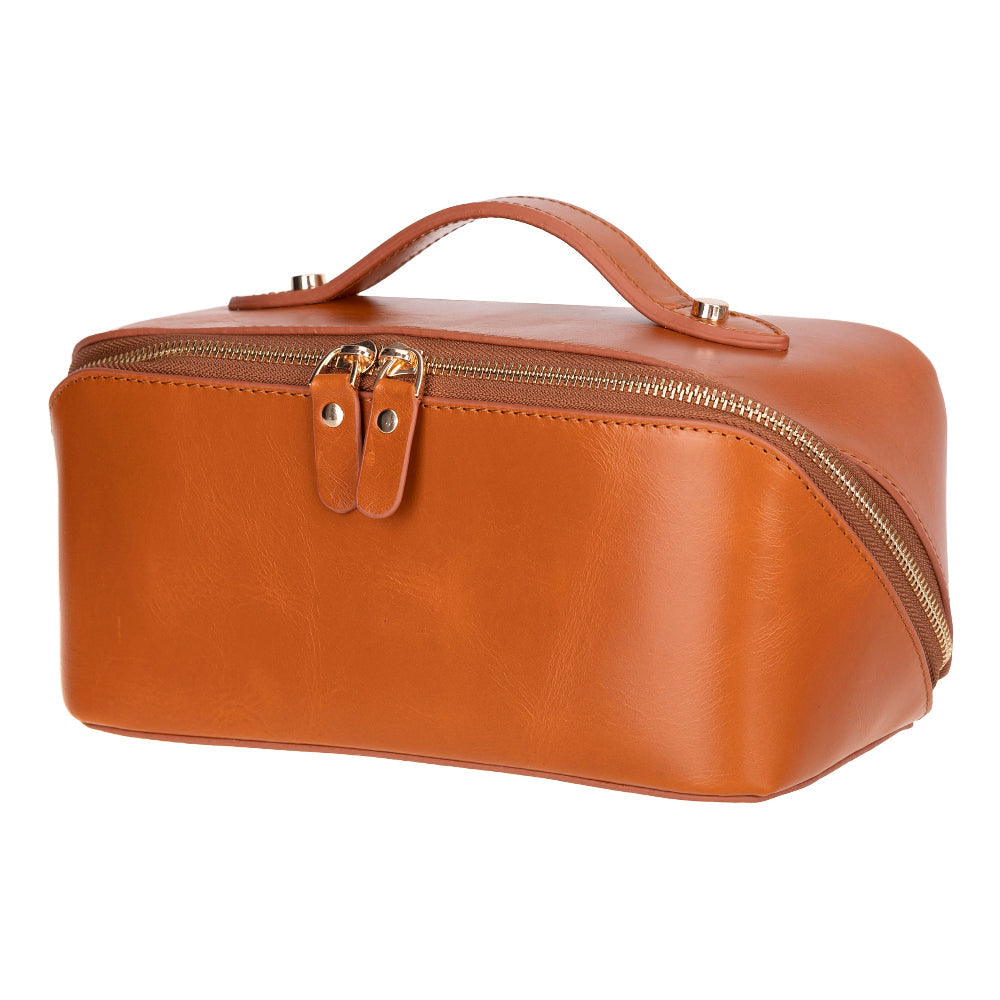 Ella Genuine Leather Cosmetic Bag - Luxury Toiletry Bag for Women & Men