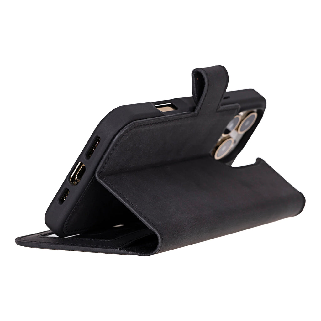 Liluri iPhone 16 Pro abnehmbare Leder-Brieftaschenhülle