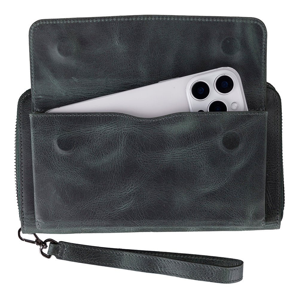 Aristo Genuine Leather Clutch Bag - Minimalist Wristlet Wallet & Pouch Bag