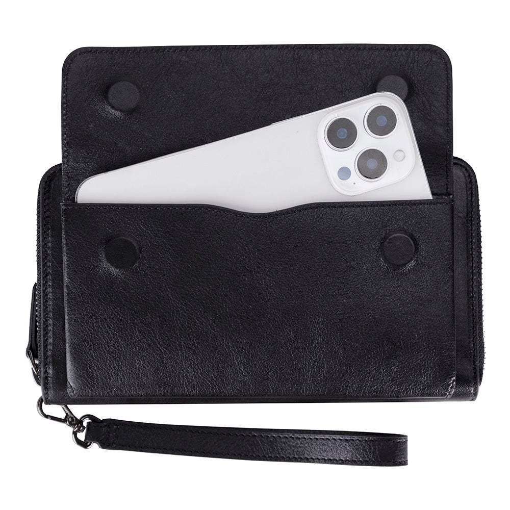 Aristo Genuine Leather Clutch Bag - Minimalist Wristlet Wallet & Pouch Bag