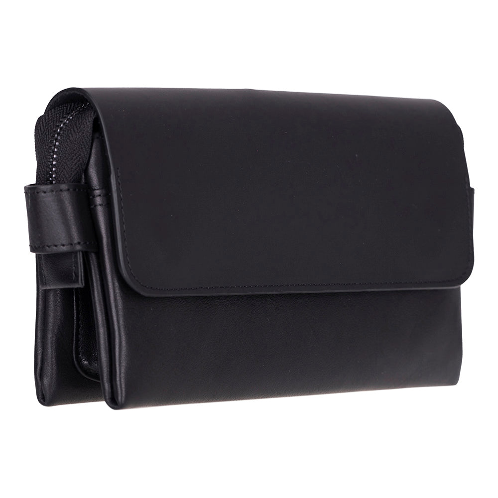 Prestige Genuine Leather Clutch Bag – Premium Travel Organizer with Wrist Strap