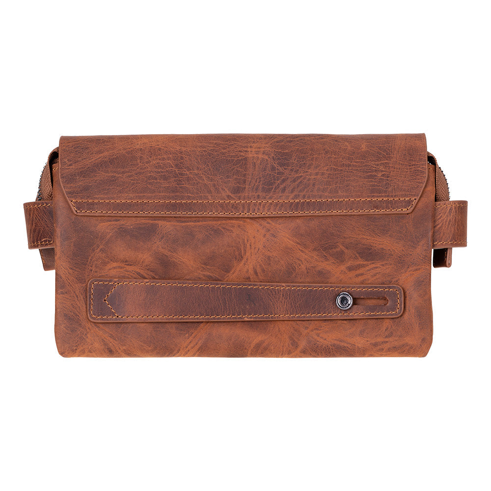 Prestige Genuine Leather Clutch Bag – Premium Travel Organizer with Wrist Strap