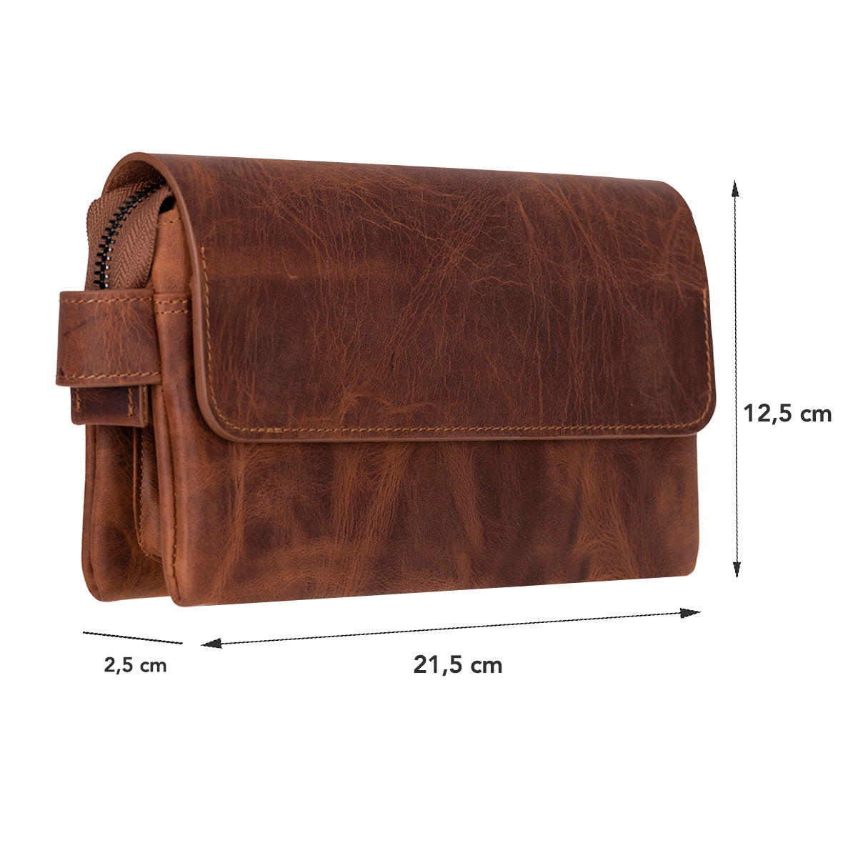 Prestige Genuine Leather Clutch Bag – Premium Travel Organizer with Wrist Strap
