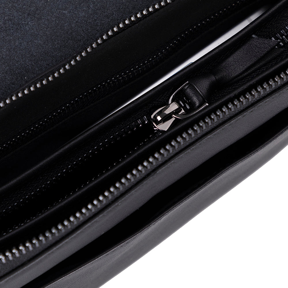 Prestige Genuine Leather Clutch Bag – Premium Travel Organizer with Wrist Strap