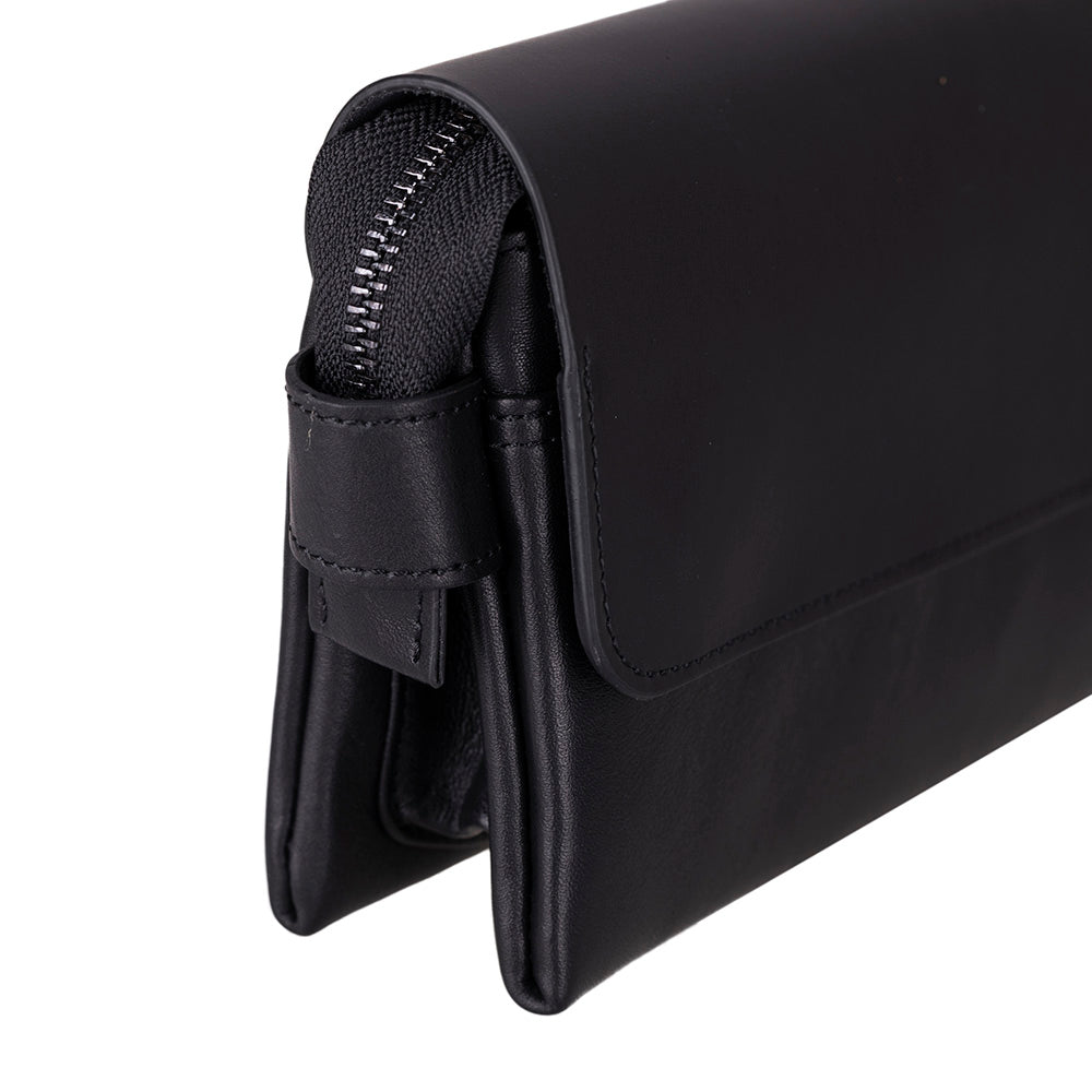 Prestige Genuine Leather Clutch Bag – Premium Travel Organizer with Wrist Strap
