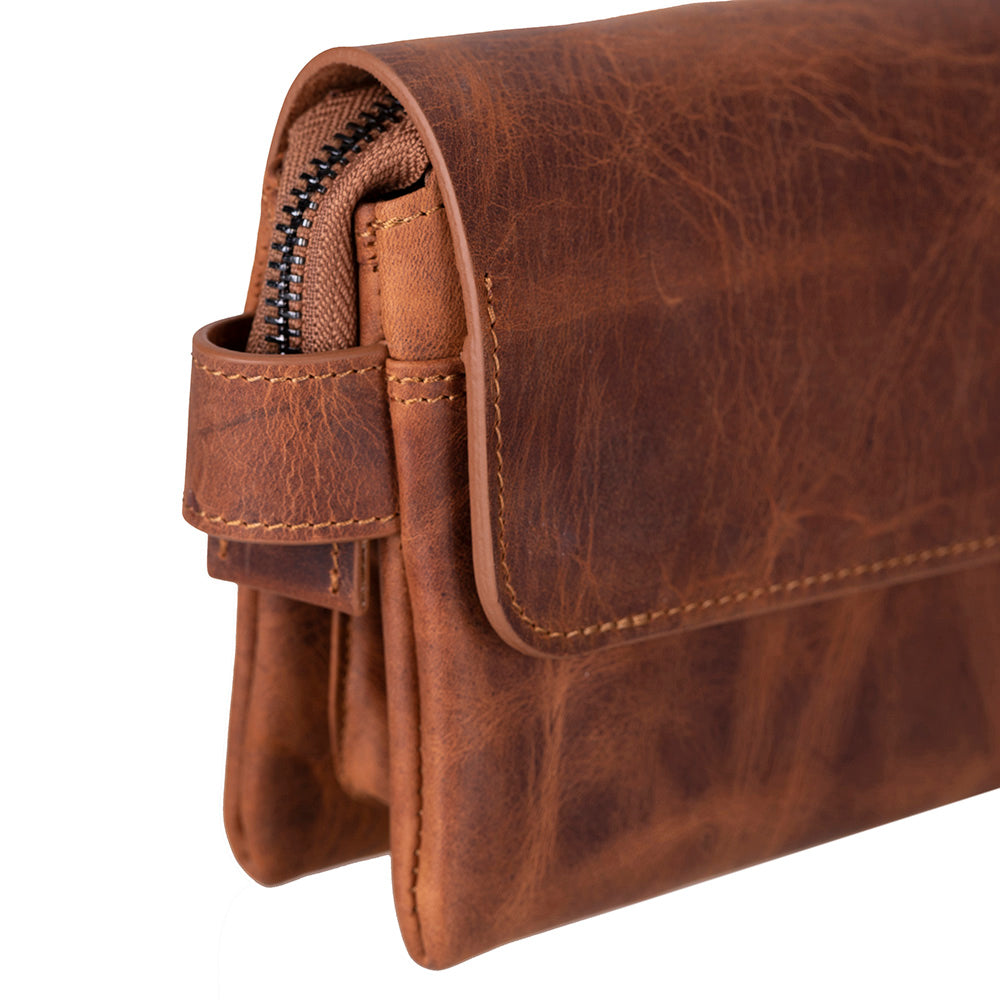 Prestige Genuine Leather Clutch Bag – Premium Travel Organizer with Wrist Strap