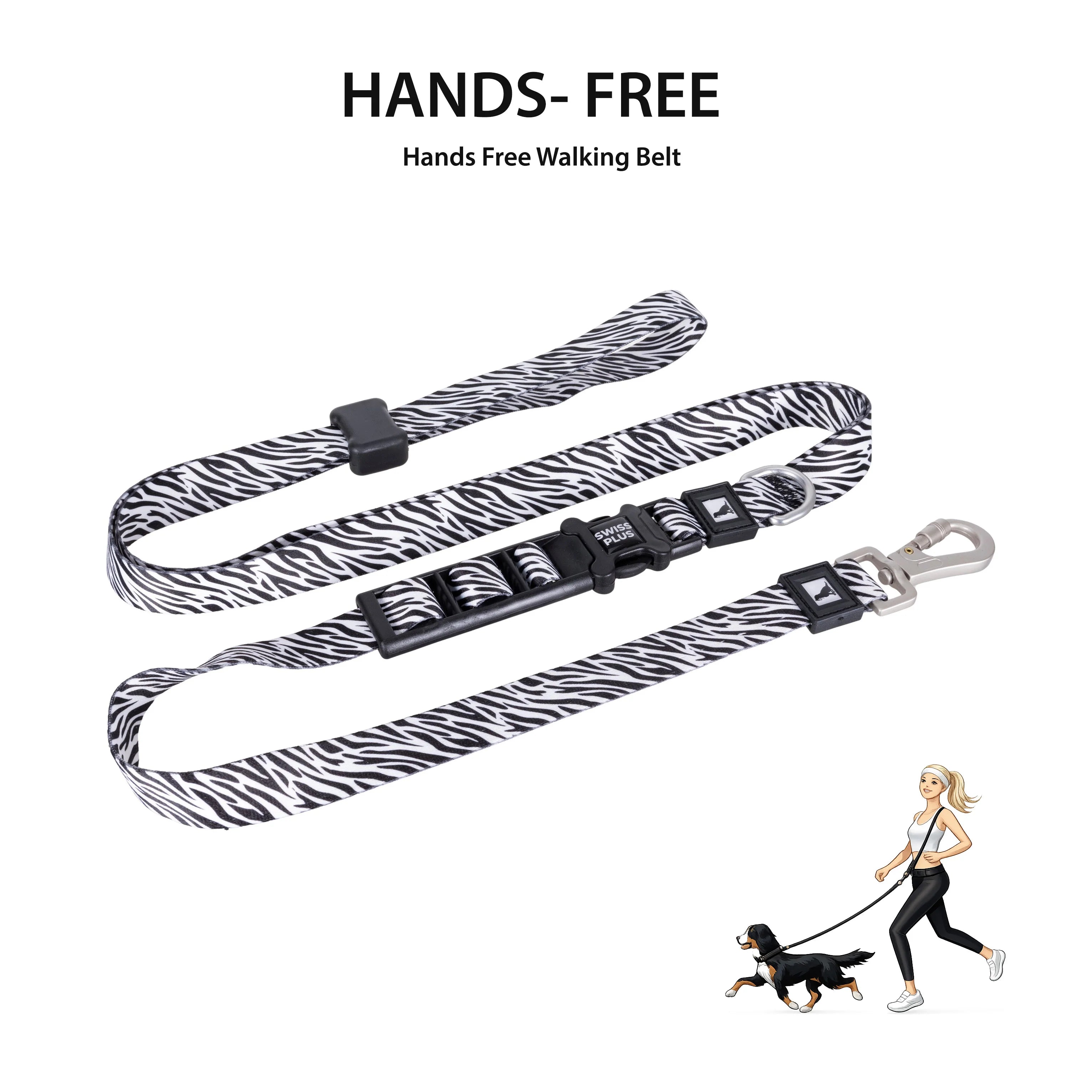 Patterned Recycled Hands Free Leash