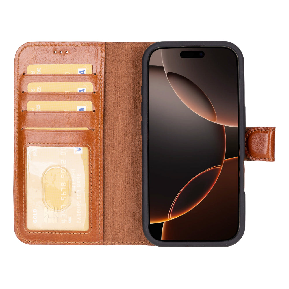 Genuine Leather Detachable  iphone 16 Case