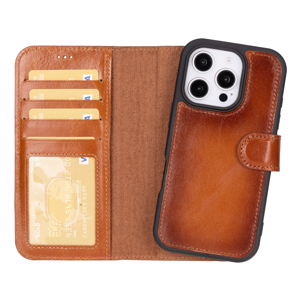 Genuine Leather Detachable  iphone 16 Case