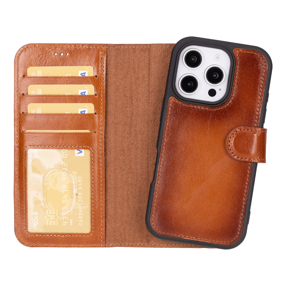 Genuine Leather Detachable  iphone 16 Case