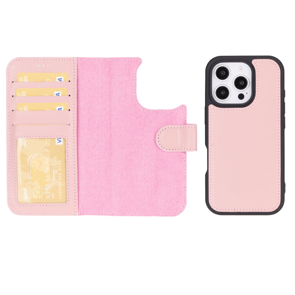 Genuine Leather Detachable  iphone 16 Case