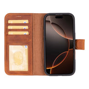 Genuine Leather Detachable  iphone 16 Case