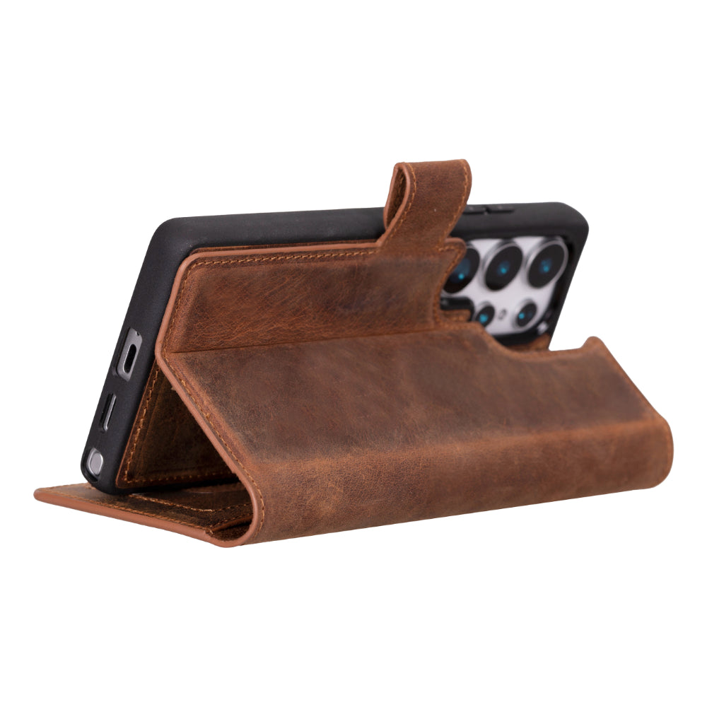 Magische abnehmbare Leder-Brieftaschenhülle für Samsung Galaxy S25 Ultra